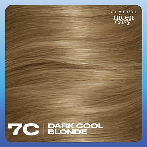 Clairol Nice'n Easy Permanent Hair Dye, 7C Dark Cool Blonde Hair Color, Pack of 3