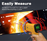 Surpeer Infrared Thermometer High Temperature Gun -58℉~2552℉, 30:1 Distance Ratio, Digital Laser IR Temp Gun for Cooking, Pizza Oven, Engine, Kilns, Forges, Industry, and Home Repair.