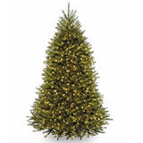 National Tree Company Pre-Lit Artificial Full Christmas Tree, Green, Dunhill Fir, White Lights, Includes Stand, 7.5 Feet