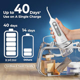 Water Flosser for Teeth Cordless Pick, 4 Modes, Upgraded Model: Gentle on Gums, Removes Plaque & Food Particles, B. WEISS High-Power, Rechargeable & Waterproof Oral Irrigator; 6 Replacement Tips