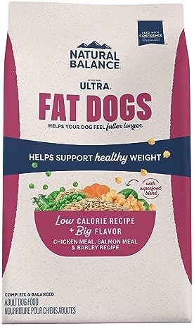 Natural Balance Original Ultra Fat Dogs Chicken Meal, Salmon Meal & Barley Recipe Adult Dry Dog Food, 4 lbs.