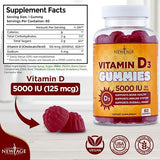 NEW AGE Immune Defense Combo - 2 Pack - Vitamin D3 Gummies 5000 IU 125mcg & High Potency Zinc Gummies, Immune Booster 120 Count