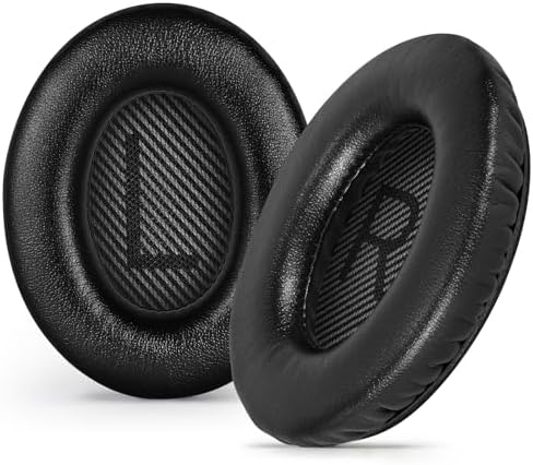 Aurivor Replacement Ear-Pads for Bose Quiet-Comfort QC 35 (ii) 25 15 2 Headphones, Tear-Proof Cushion for QC35 (ii) QC25 QC15 QC2 SoundTrue/SoundLink AE2/AE2i/AE2w Around-Ear Headphones (Black)