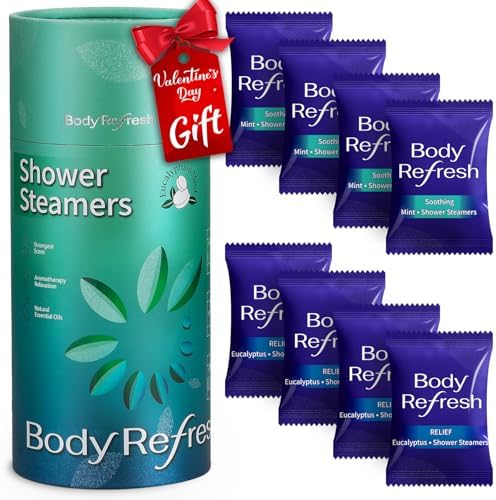 Shower Steamers Aromatherapy - 8 Pack Shower Bombs with Essential Oils Mint Eucalyptus Scent for Shower, Relaxation Birthday Gifts for Women, Mens Boyfriend Valentines Day Gifts for Her Him