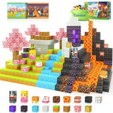 Magnetic Blocks - Build Mine Magnet World Magic Portal Set, Magnetic Tiles 1" Building Blocks Toddler Toys STEM Sensory Outdoor Toys for 3+ Year Old Boys & Girls, Creative Kids Games Kids Toys 84PCS