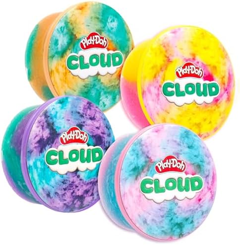 Play-Doh Scented Cloud, 4-Piece Bundle Pack, Play Doh Kit, Gifts for Kids, Popular Kids Toys, Party Favors for Kids 8-12, Play-Doh Compound Packs, Play Doh Bulk Pack, Kids Gifts 8-12, Sensory Dough