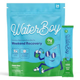 Waterboy Weekend Recovery | 3,200mg Electrolyte Powder Packets | Ginger + L-Theanine + Vitamins | No Sugar, All Natural, Gluten Free | 24 Drink Stick Mixes (Lemon Lime)