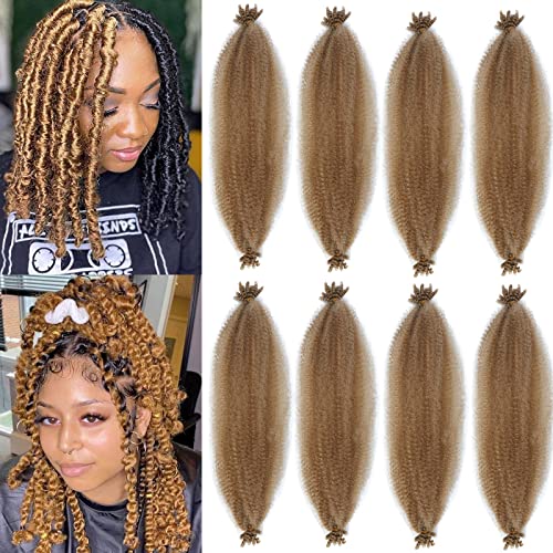 8 Packs Pre-Separated Springy Afro Twist Hair Suitable for Damaged Soft Locs Synthetic Marley Twist Braiding (18 Inch, 27#)