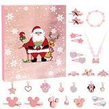 Advent Calendar 2024 for Girls with 25 Unique Gifts Jewelry, Charm Bracelet, Necklace, Earrings, Hair Accessories, Christmas Countdown Calendars for Kids Toddler Girls