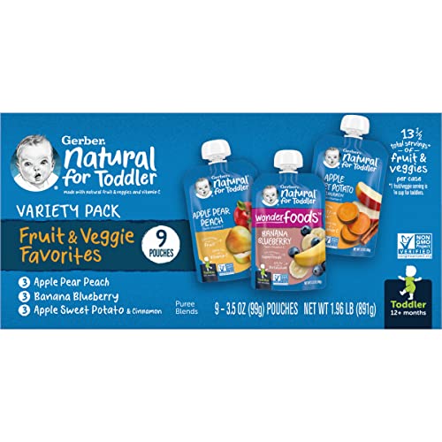 Gerber Toddler Fruit and Veggie Value Pack Baby Food Pouches - 9ct/3.5oz Each