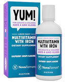 NovaFerrum Yum 16 Fl Oz | Multivitamin with Iron for Kids Ages 4 & Over | Gluten Free Certified | Sugar Free | Raspberry Grape