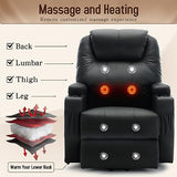 Electric Recliner with Massage and Heating, Power Lift Recliner Chair for Elderly and Adults, Modern Reclining Chair with Remote Control, Cup Holder, and Faux Leather Upholstery