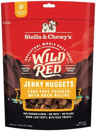 Stella & Chewy's Wild Red Jerky Nuggets Dog Treats Chicken & Duck Recipe, 6 oz. Bag