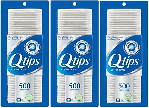 Q-tips Cotton Swabs, 500 Count (Pack of 3)