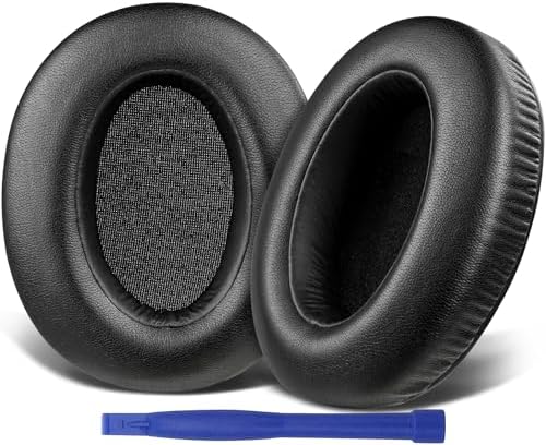 SOULWIT Earpads Cushions Replacement for Sony WH-XB910 XB910N Extra Bass Noise Cancelling Headphones, for Sony WHXB910N Headset, Ear Pads with Soft Protein Leather, Noise Isolation Foam - Black