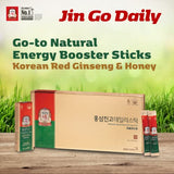 CheongKwanJang Ginseng Honey Sticks with Poria Mushroom, Rehmannia Extract Hong Sam Jin Go Daily Korean Red Ginseng Extract Liquid, Natural Energy Booster for Men & Women, Focus - 30 Pack