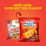 Pure Protein Cheesy Crackers, Cheddar, High Protein Snack, 10G Protein, 1.06 Oz (Pack of 12)