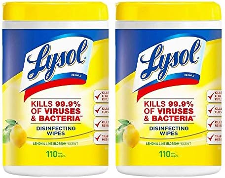 Lysol Disinfecting Wipes - Lemon & Lime Blossom 110 ct (Pack of 2)