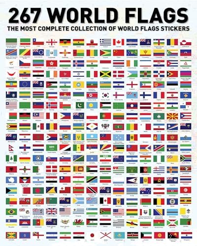 Flags of The World Stickers - Premium Country Flags and Mini Flag Stickers Set - Durable World Flags and Country Stickers - Ideal for Educational Decorative Purposes for Kids, Teachers and Students