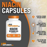 BULKSUPPLEMENTS.COM Niacin Capsules - Vitamin B3 Supplement, Niacin 500mg - Niacin Flush, B3 Vitamins - May Cause Flushing, Gluten Free, 1 Vitamin B3 Niacin Capsule per Serving, 365 Capsules