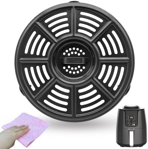 4QT Air Fryer Replacement Rack for Ninja AF100 4 Quart Air Fryers, Premium Nonstick Air Fryer Grill Pan Plate Crisping Tray Plate Insert Grate Grid Shelf for Ninja Air Fryer, Dishwasher Safe