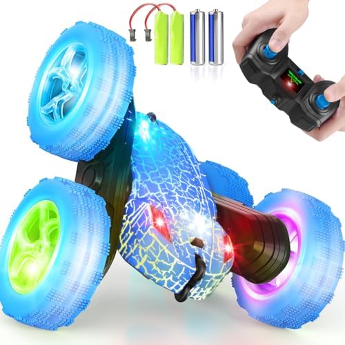 Remote Control Car, RC Cars Toys, 2.4GHz 4WD Fast RC Cars with Double Sided 360° Rotation Kids Toys Monster Truck Toys for Girls RC Truck Toy Cars for Boys