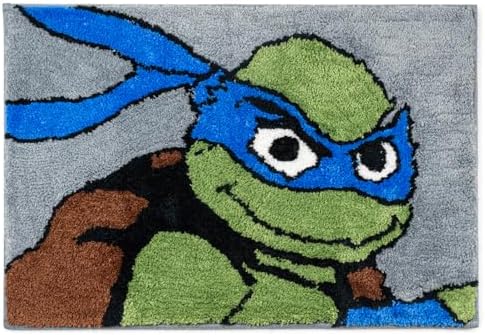 Jay Franco Nickelodeon Teenage Mutant Ninja Turtles Bath Rug - Leonardo Soft, Non-Slip, Machine Washable, Grey Bathroom Mat 20 x 30