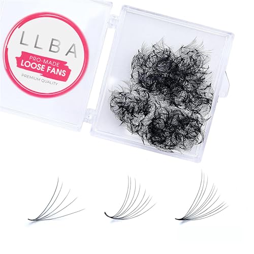 LLBA Promade Fans | Handmade Volume Eyelashes | Multi Selections From 3D To 16D | C CC D DD L M Curl | Thickness 0.03 ~ 0.1 mm | 8 - 20mm Length | Long Lasting | Easy Application (14D-0.03 D 19 mm)