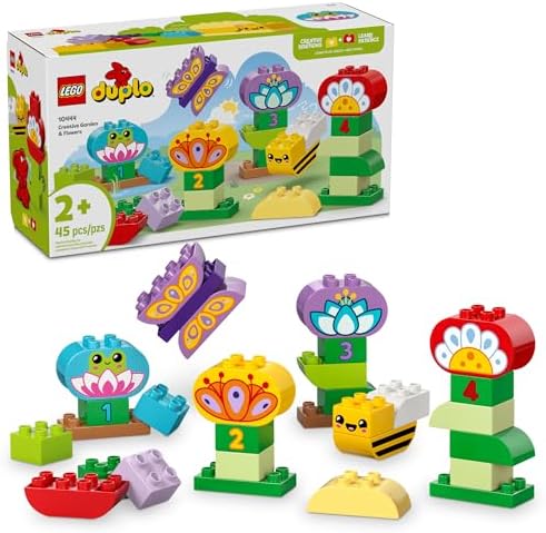 LEGO DUPLO Town Creative Garden & Flowers Building Toy Playset - Preschool Learning and Educational Flower Toy for Toddlers, Boys and Girls, Ages 2+ - Baby Gift Idea - 10444