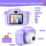 Dwfit Upgrade Selfie Kids Camera, Christmas Birthday Gifts for Boys Girls Age 3-12, HD Kids Digital Video Cameras for Toddler with Cartoon Soft Silicone Cover, Portable Toy for 3 4 5 6 7 8 Years Old