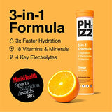 Phizz Electrolyte Multivitamin Rehydration Tablets - 19 Vitamins & Minerals, Energy Boost (Orange, 20 Tablets)