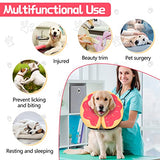 MIDOG Dog Cone, Soft Cone for Dogs After Surgery, Pet Inflatable Collar Protective Recovery Donut Collar to Prevent Pets from Touching Stitches, Wounds, and Rashes - DeepRed,M