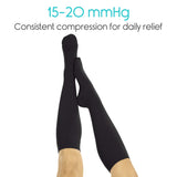 Vive Compression Stockings for Women , Men | 15 - 20 mmHg Medical Compression Support for Varicose Veins - Ultra Sheer TED Style Hose- Knee High for Swelling, Soreness, Maternity, Pregnancy, Nurses