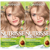 Garnier Hair Color Nutrisse Nourishing Creme, 82 Champagne Blonde (Champagne Fizz) Permanent Hair Dye, 2 Count (Packaging May Vary)