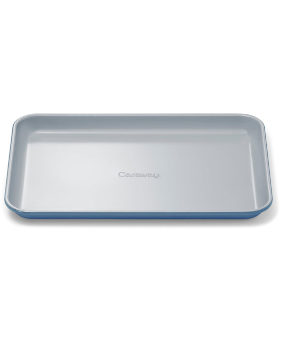 Caraway Nonstick Ceramic Small Baking Sheet (9x13”) – Non-Toxic, PTFE & PFOA Free – Oven Safe – Aluminized Steel Core – Mini Sheet Pan for Baking, Roasting & More - Slate