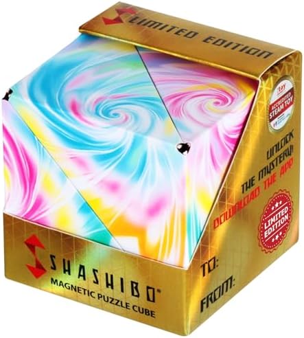 SHASHIBO Seasonal Easter - Shape Shifting Box - Award-Winning, Patented Magnetic Puzzle Cube w/ 36 Rare Earth Magnets - Fidget Transforms Into Over 70 Shapes (Cotton Candy) - Limited Edition