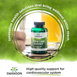 Swanson Olive Leaf Extract Capsules with 20% Oleuropein - Provides Immune Support, Promotes Cardiovascular System Health, and Supports Healthy Blood Pressure - (120 Capsules, 500mg Each)