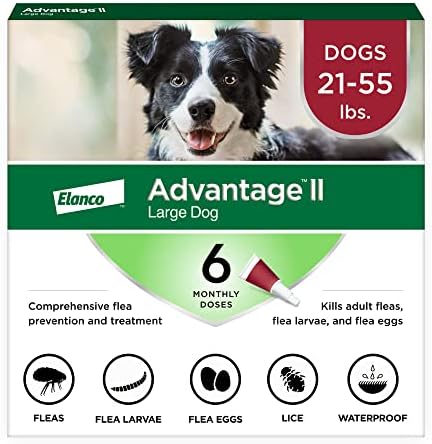 Advantage II Large Dog Vet-Recommended Flea Treatment & Prevention | Dogs 21-55 lbs. | 6-Month Supply
