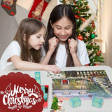 Wowok Advent Calendar 2024 Christmas Jigsaw Puzzles- The Christmas Cottage Holiday Puzzles for Adults Kids, 24 Parts 1008 Pieces Jigsaw Puzzles Gift for Countdown to Christmas