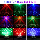 Oloaxolx Rechargeable Disco Ball, Party Lights Night Light 2 in 1 RGB Dj Lighting Strobe Lamp with Sound Activated 6 Modes for Home Room Dance Parties Birthday Halloween Christmas Decorations(2pcs)