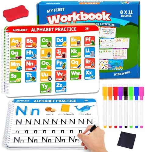 Preschool Learning Activities Educational Workbook: Preschool Handwriting Tracing Books | Autism Learning Materials | Alphabet Learning Toys | Pre k Workbooks | Montessori Busy Book for Kids Ages 3-5