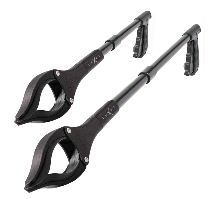 Grabber Reacher Tool - 2 Pack - Newest Version Long 19/32 Inch Foldable Pick Up Stick - Strong Grip Magnetic Tip Lightweight Trash Picker Claw Reacher Grabber Tool for Elderly Reaching, Luxet (Black)