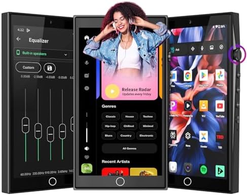 192GB 4.7" Touch Screen(1280P) Mp3 Player with Bluetooth and WiFi, Android 13 Music Player with Spotify,Pandora,Amazon Music,Bluetooth Mp3 Player with Camera,Mp3 & Mp4 Players for Kids