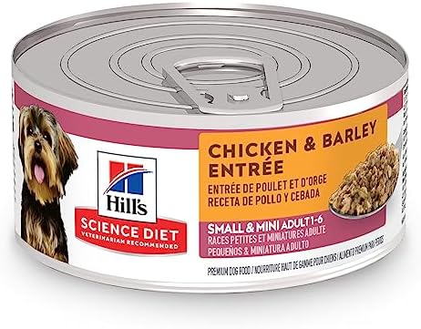 Hill's Science Diet Adult Small Paws Chicken & Barley Entree Canned Dog Food, 5.8 oz., Case of 24