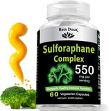 550mg Sulforaphane Supplement with Glucoraphanin and Myrosinase | Broccoli Supplement - Complete NRF2 Activator, Powerful Antioxidant & Cellular Health | 60 Vegetarian Capsules