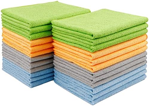 AIDEA Microfiber Cleaning Cloth 24 Pack, 12inx16in Microfiber Towel for Cars, Soft & Absorbent Microfiber Towels, Lint Free Cleaning Cloth, Premium Wash Cloth for House, Kitchen, Car, Shop Towels