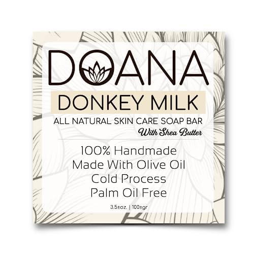 Donkey Milk Soap Bar - Now with SHEA BUTTER - With Olive Oil and Coconut Oil, Palm Oil Free (Pack of 1)