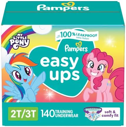 Pampers Training Pants - Easy Ups Girls & Boys - Size 2T-3T, 140 Count, My Little Pony Potty Underwear (Packaging May Vary)