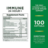 NATURE'S BOUNTY Vitamin C 24 Hour Immune Support with Zinc and Vitamin D, Daily Immune and Upper Respiratory Support, Ester Vitamin C 1000mg Capsules (Softgels), 100 Count