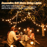 200ft(100 * 2) Outdoor G40 LED Globe String Lights Dimmable Waterproof Shatterproof Light Strings with 103 Bulbs Connectable Commercial Hanging Lights for Christmas Patio House Backyard Balcony Party